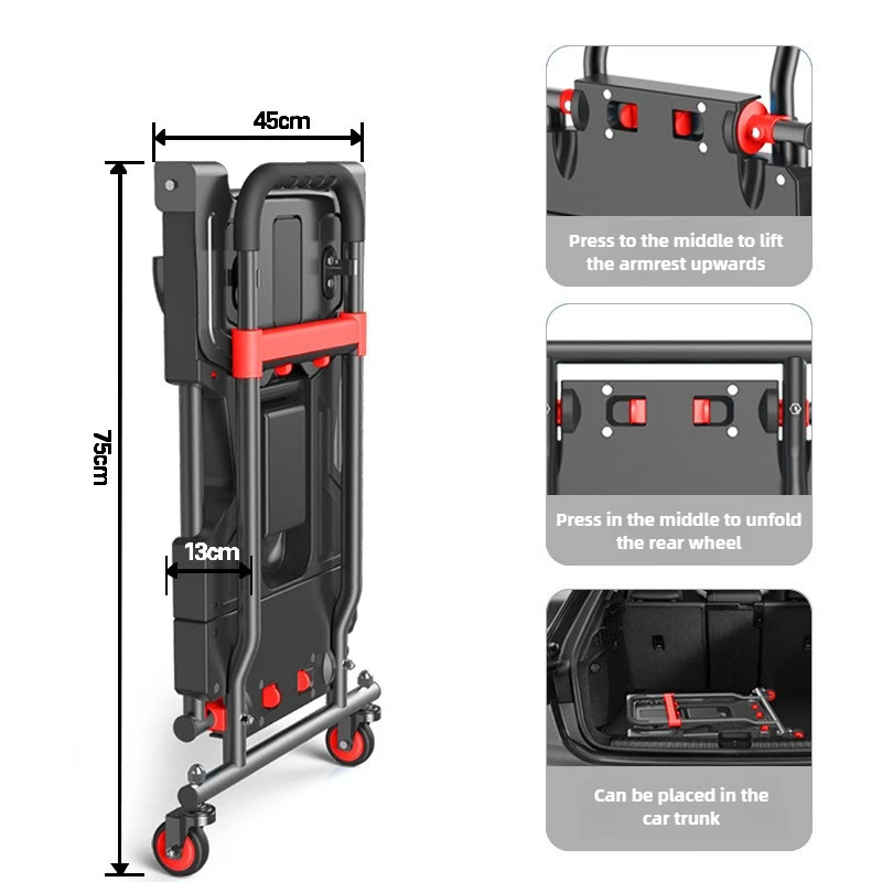 

Trolley Multifunctional Outdoor Camping Folding Supermarket Replenishment Portable Folding Cart Camping Light Shopping Cart