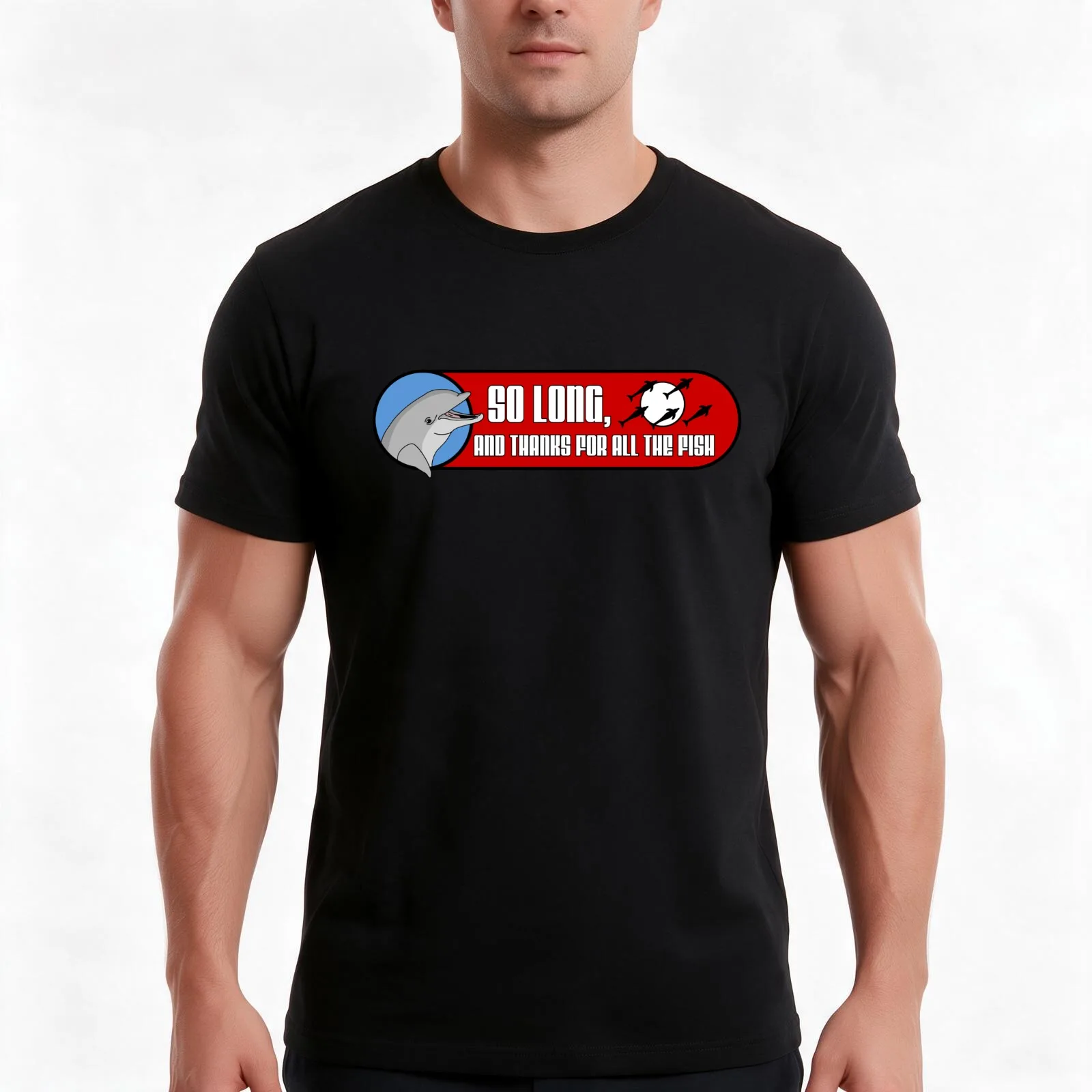 Camiseta de algodón para el verano, de estilo informal, con estampado gráfico de estilo vintage, ideal para el día a día y para lucir un look urbano. ¡Adiós y gracias por todos los pescados!