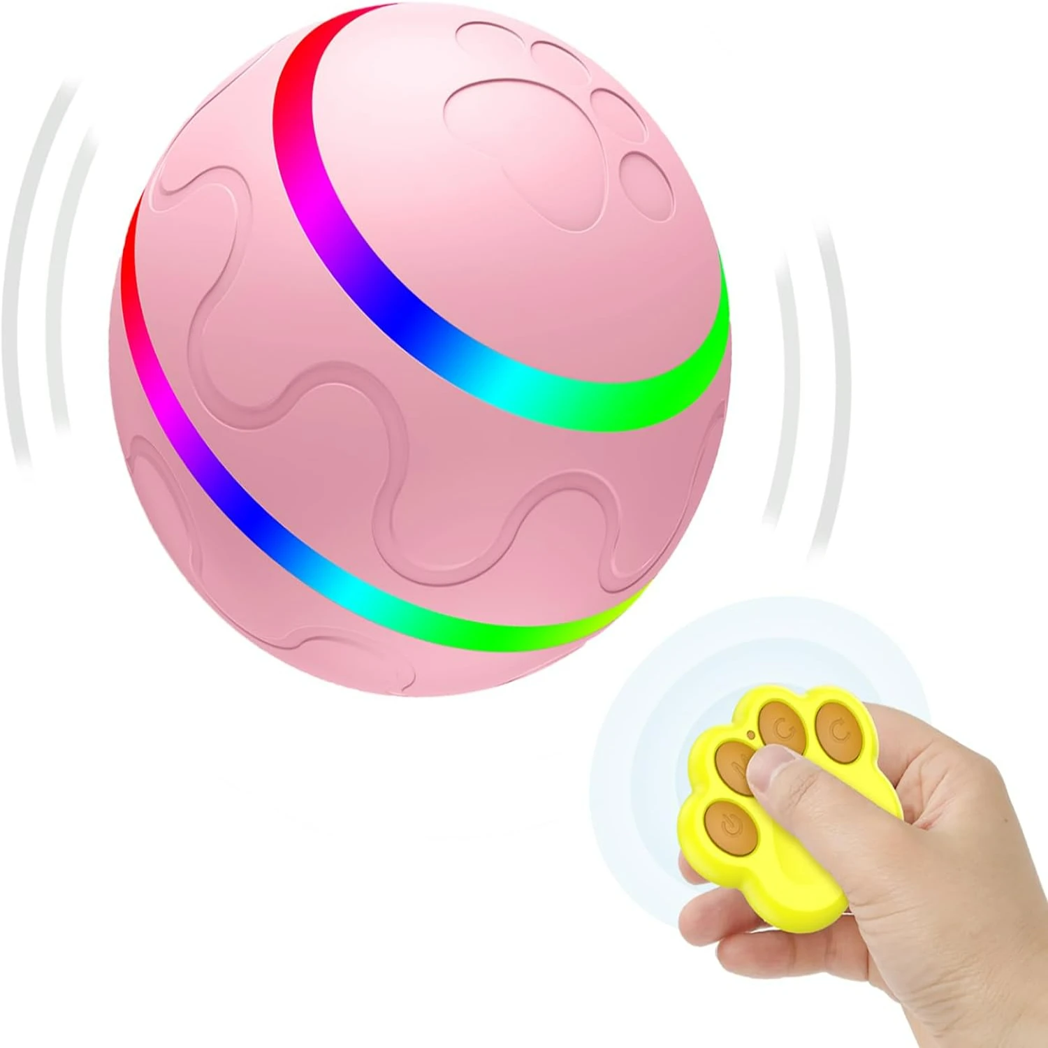 

Engaging Interactive Dog Toys Ball with Remote Control, Active Wicked Automatic Rolling Bouncing Dog Ball with Light, Fun 2 Mode