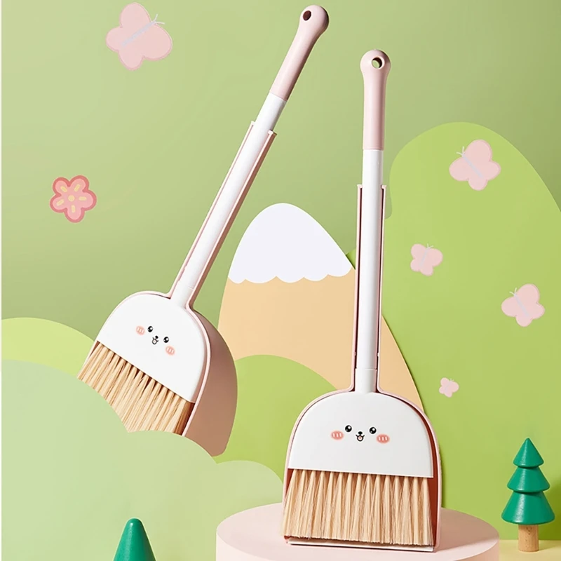 Practical Kids Cleaning Toy Set Small Brooms and Dustpan for Toddlers Ages 3 to 6 Pretend Playing Housekeeping