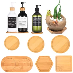 Tray Flower Pot Bamboo Oval Shape Soap Dispenser Wood Saucer Mini Plant Flower Stand Kitchen Storage for Home Garden Accessories