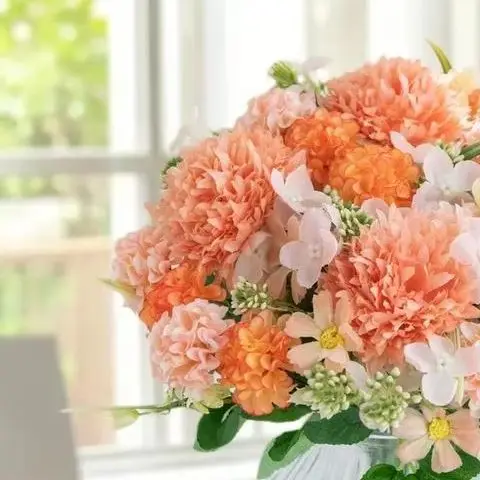 Композиция гортензий из искусственных роз, свадебный букет из 1 предмета для свадебного домашнего декора, в помещении и на открытом воздухе