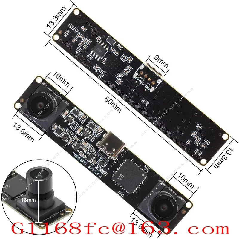 4MP Global Shutter Universal Serial Bus Module Camera Dual Lens 94 Degrees 60fps 120fps Synchronous 3D Stereo