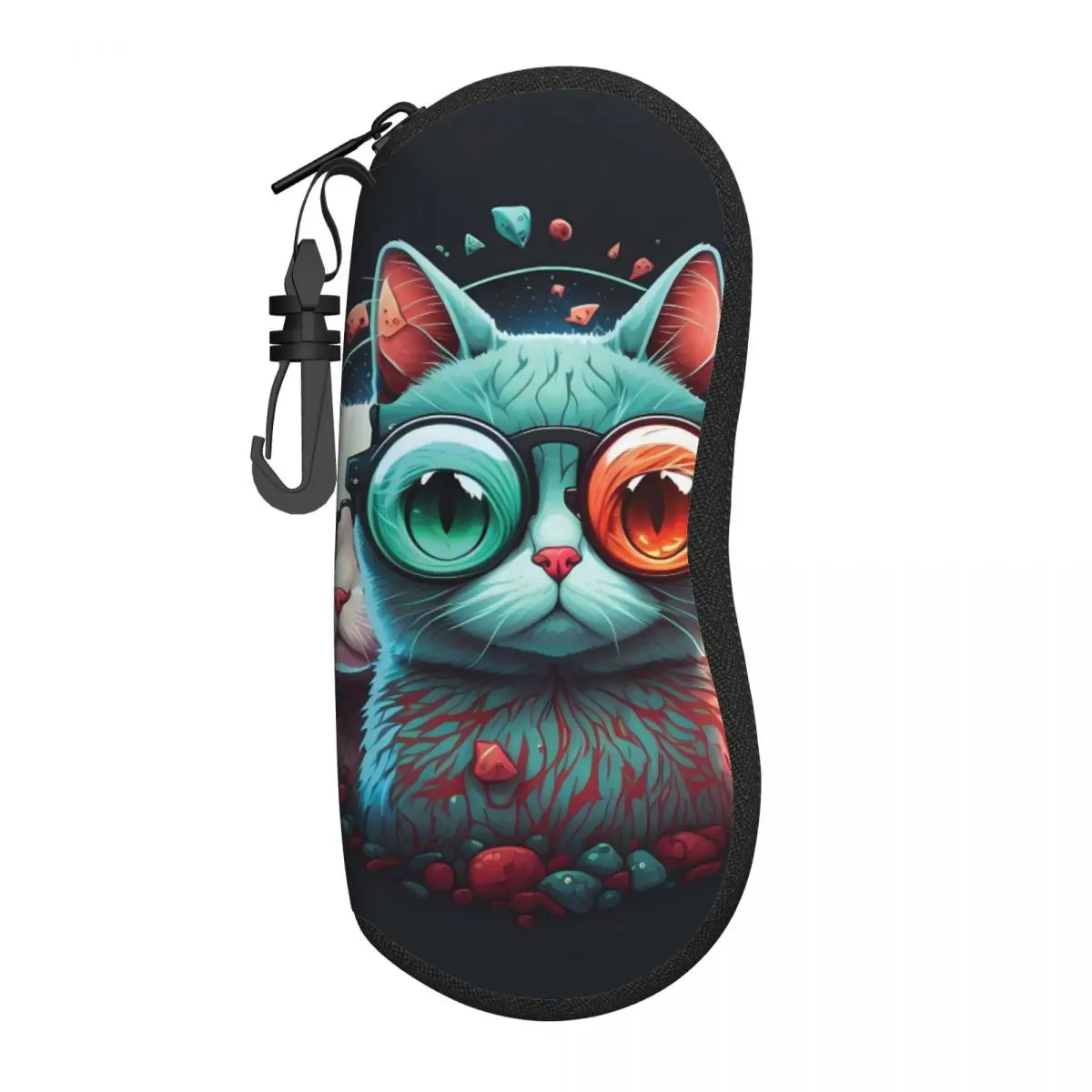 Cute Cat Glasses Case cartoon animal Sunglasses Pouch Travel Fashion Eyewear Bag Zipper Men Women Eyeglass Protector