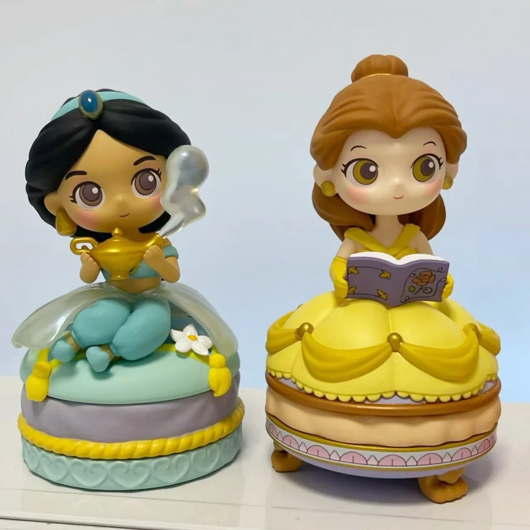 Disney Blind Box Macaroon Series Storage Box Figure Toy Snow White Mulan Ariel Bell Princess Desktop Ornament Kid Christmas Gift