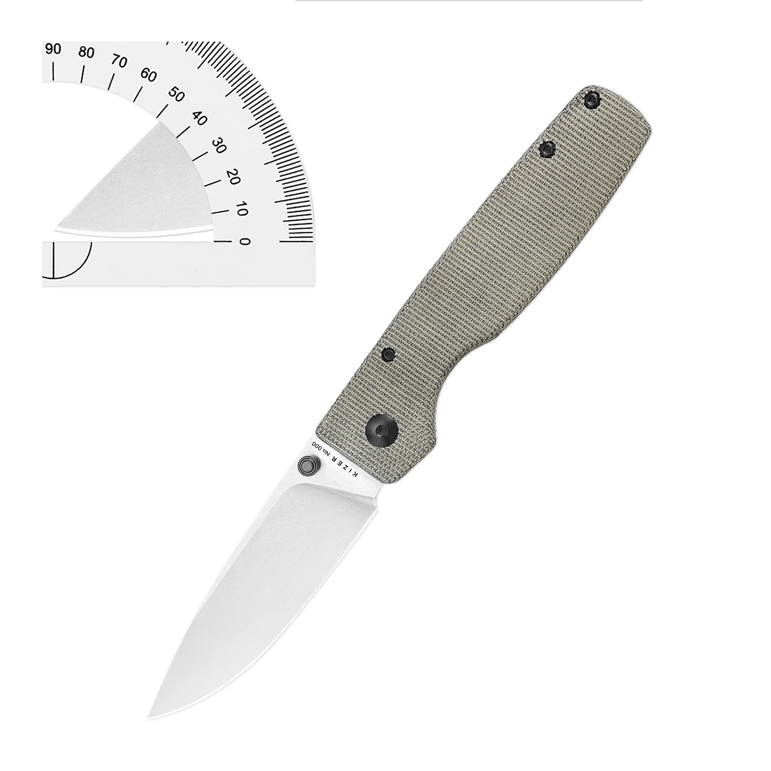 Kizer Survival Knife Original XL V4605C1/V4605C2 Micarta/Aluminium Handle with 154CM Blade Outdoor EDC Knife