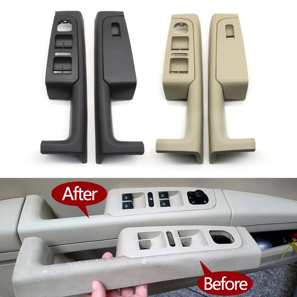 Left Hand Driving Car Interior Front Rear Door Handle Armrest Frame Switch Control Panel Trim For Skoda Superb 2008-2013