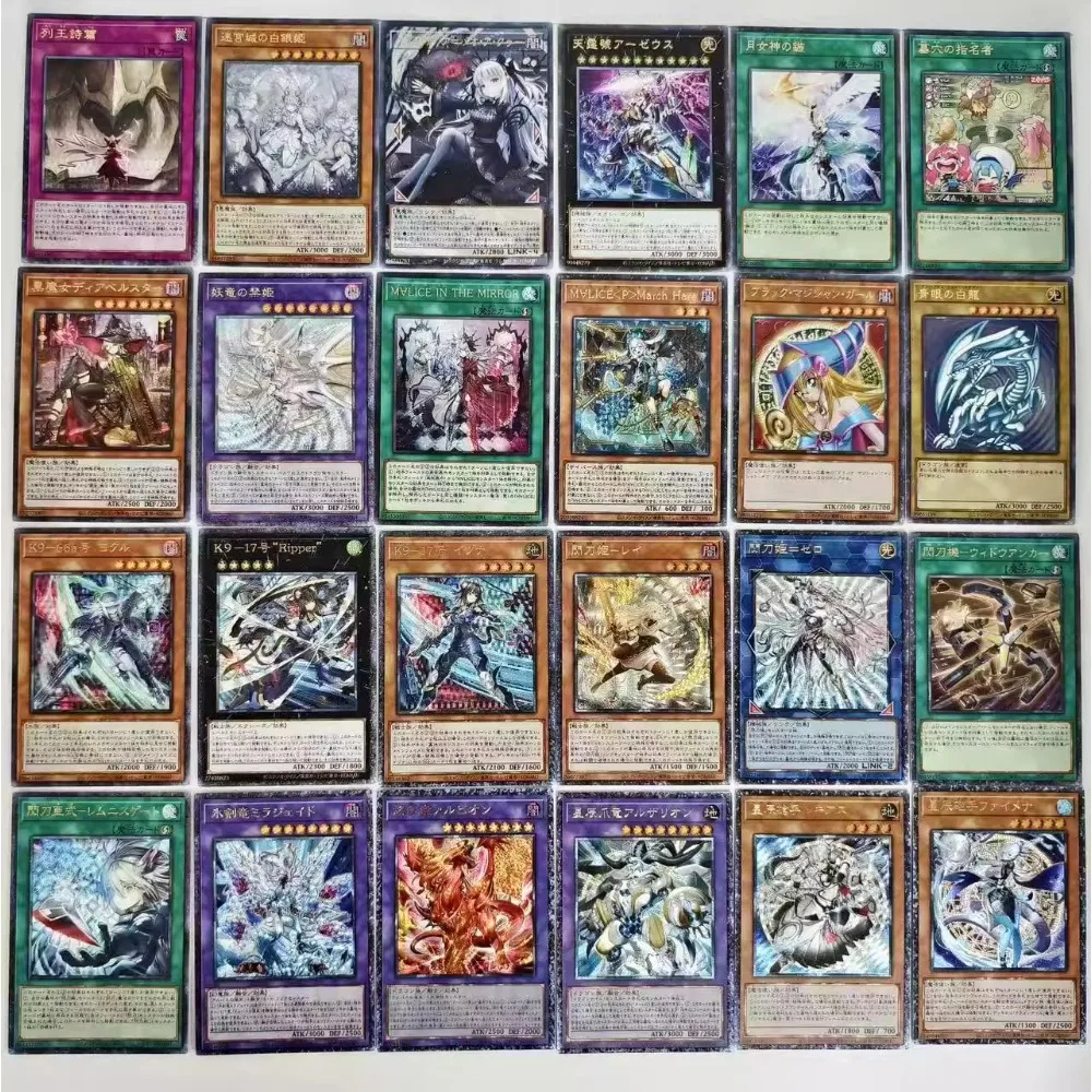 24 PÇS/SET Yu-Gi-Oh! Cartão utr técnica de alívio flash áspero auto-feito anime dos desenhos animados periférico jogo coleção cartão presente do feriado