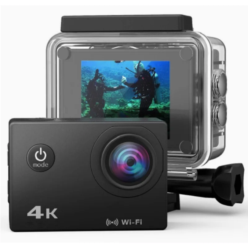 Portable Sport Camera 4K with 8GB Memory Card and Accessories