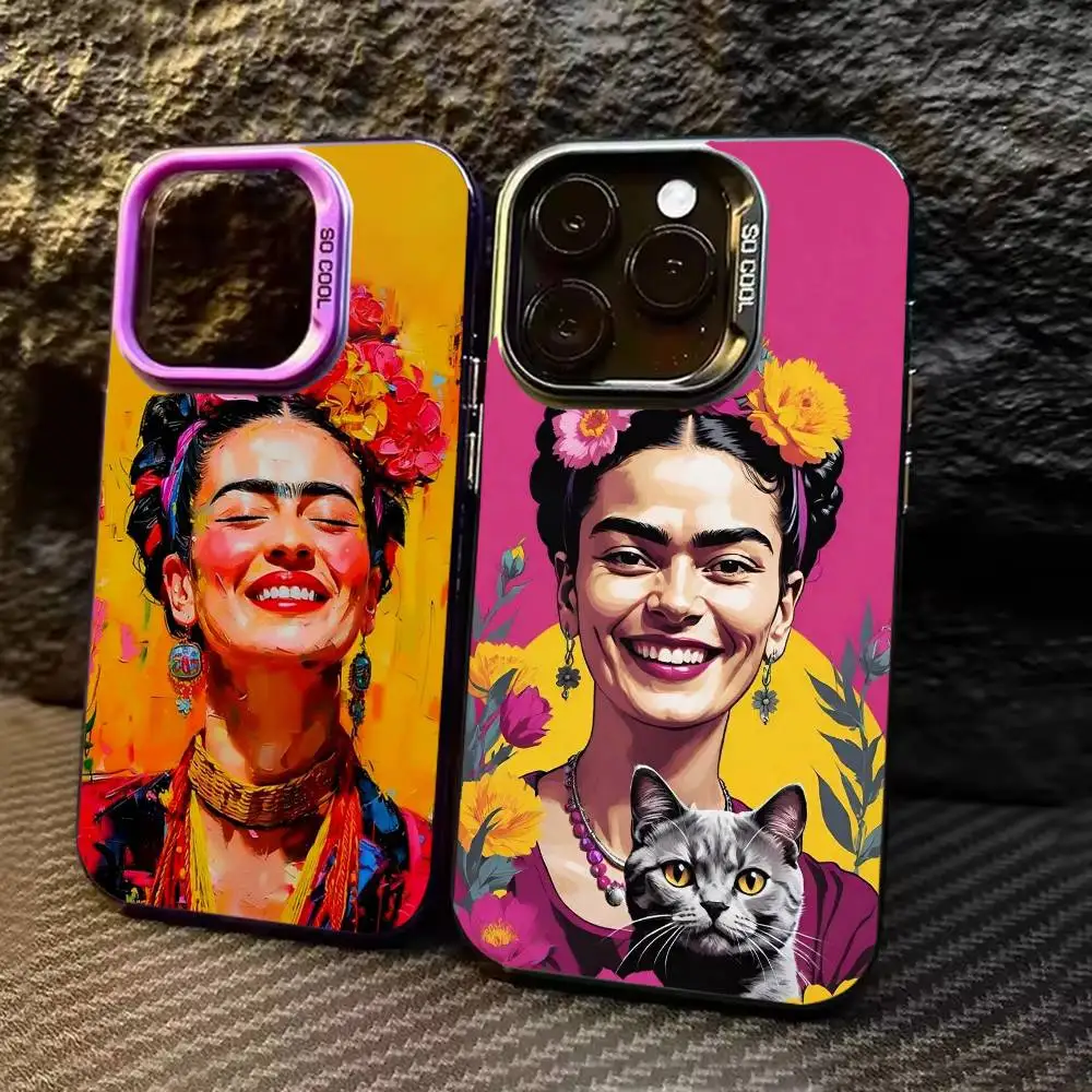 

F-frida k-KahloS Art Phone Case Color Silver Shell For IPhone 17 16 15 14 13 12 11 Pro Max Plus