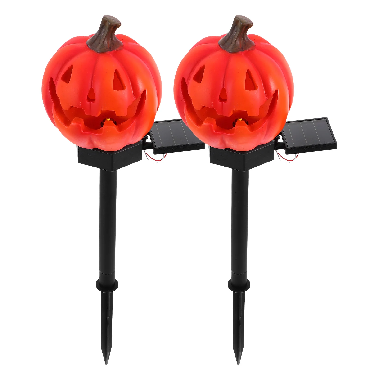 

2pcs Pumpkin Ghost Light Halloween Outdoor Stake Lamp Decorative Garden Solar Lights Pathway Yard Decoration Solar Powered