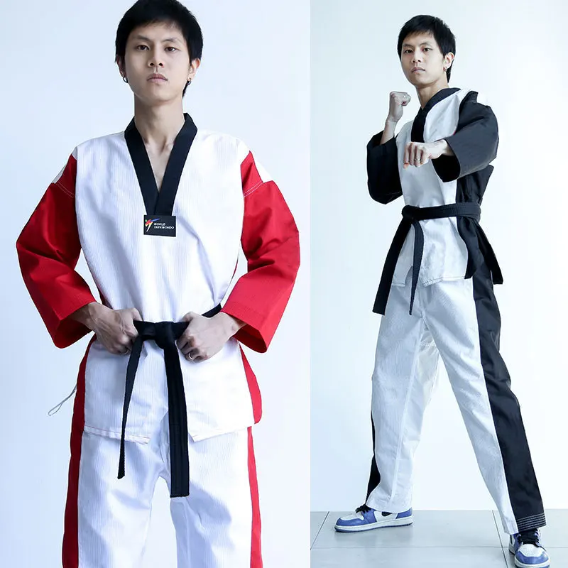 

Korea Taekwondo Uniform V-Neck Dobok White Uniforms Tae Kwon Do MMA Martial Arts Karate 60% Cotten 40% Polyester Breathable