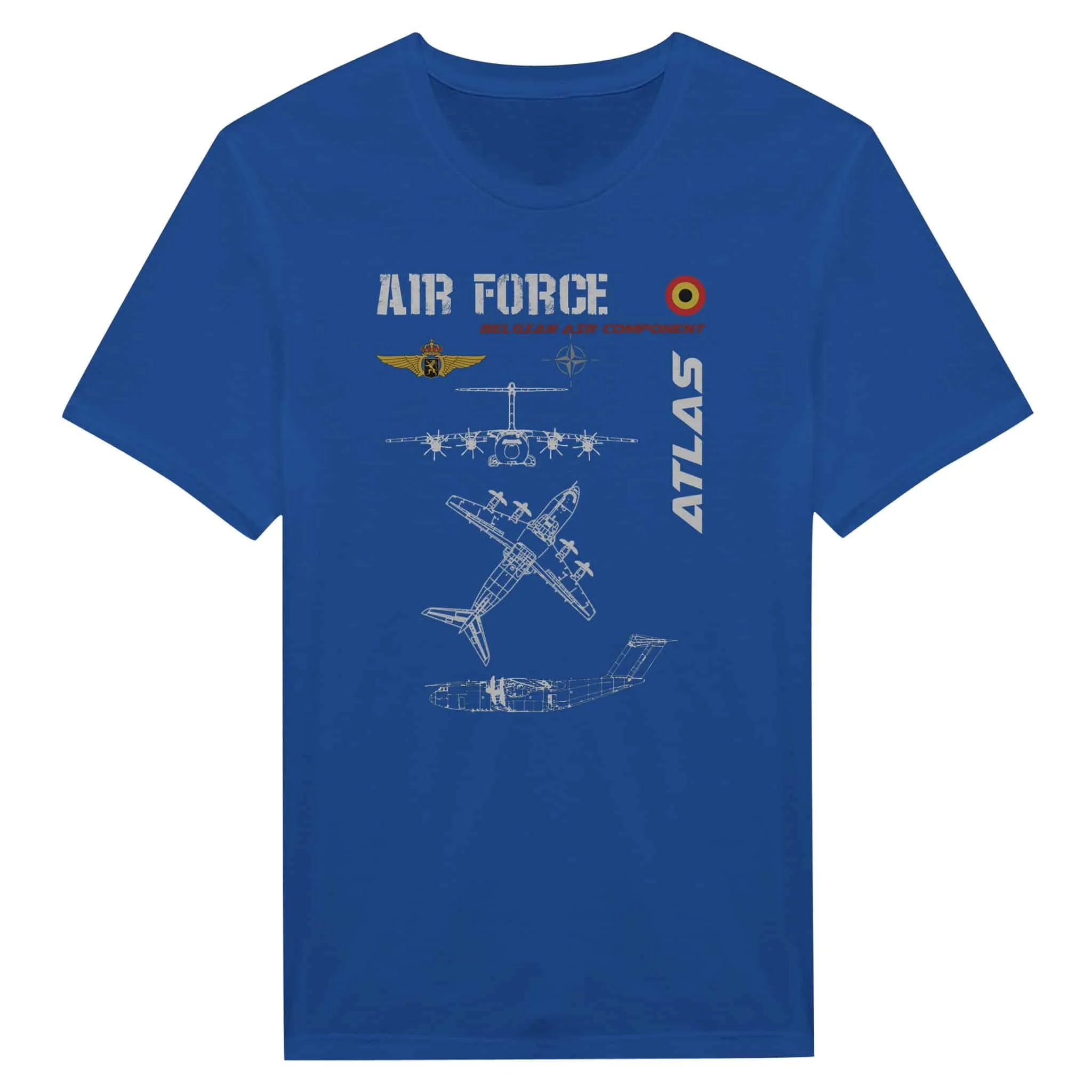 Belgian Air Force A400M Atlas Military Transport Aircraft T-Shirt 100% Cotton O-Neck Short Sleeve Summer Casual Mens T-shirt