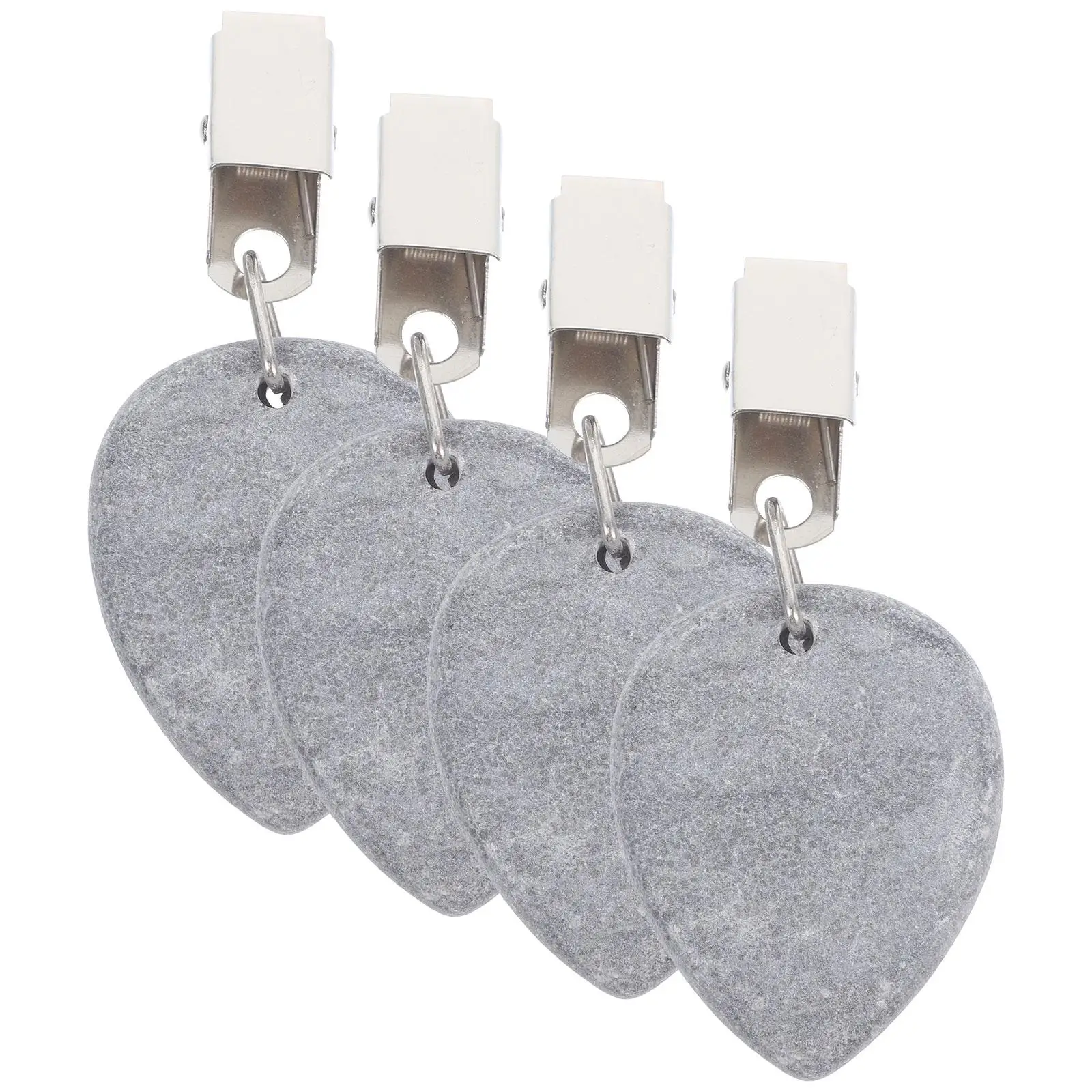 

4 Pcs Tablecloth Weights 3 5x4 5 White Tear Drop Marble Pendant Clips for Outdoor Home Party Buffet Wedding Decorative Reusable