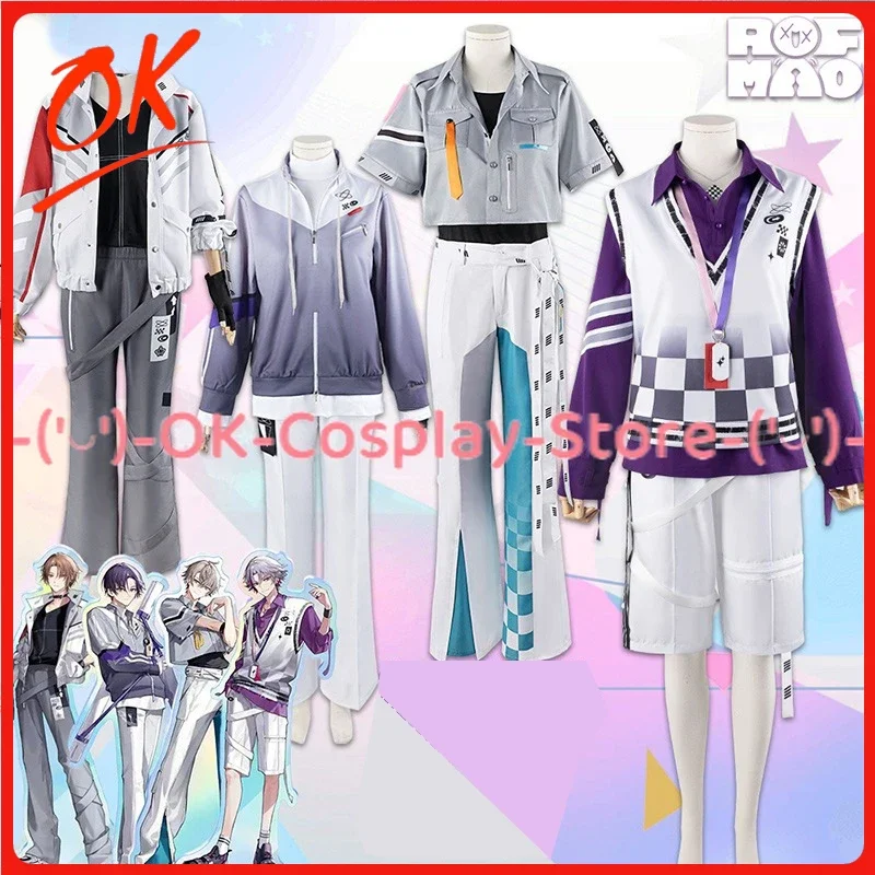 

[Customized] VTuber ROF-MAO Kagami Hayato Fuwa Minato Kaida Haru Kenmochi Touya Cosplay Costume Carnival Holiday Party Uniform