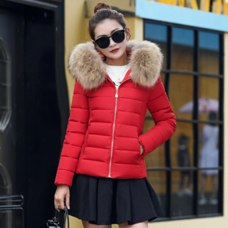 Fashion Winter Jacket Women Warm Coat Short Female Jacket Plus size 4XL Ladies Parka Winter Coat Women Fur collar Hooded Outwear