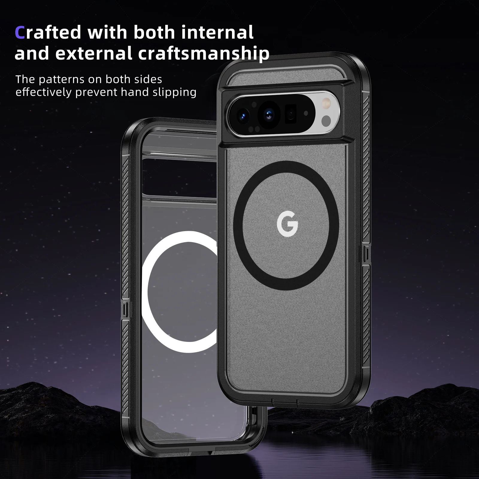 Matte Magnetic Phone Case For Google Pixel 9 Pro 8 Pro 8A PC Frame +TPU Back Cover Double Layer Toughness Protection Armor Cases