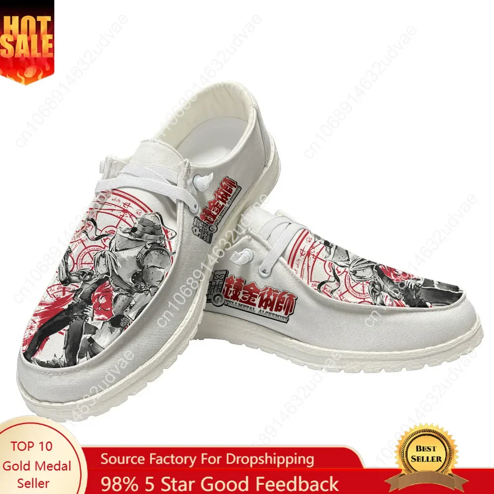 

Fullmetal Alchemist Casual Shoes Men Woman Flat Shoe Breathable Indoor Outdoor Lightweight Footwear Couple Custom Made Shoe