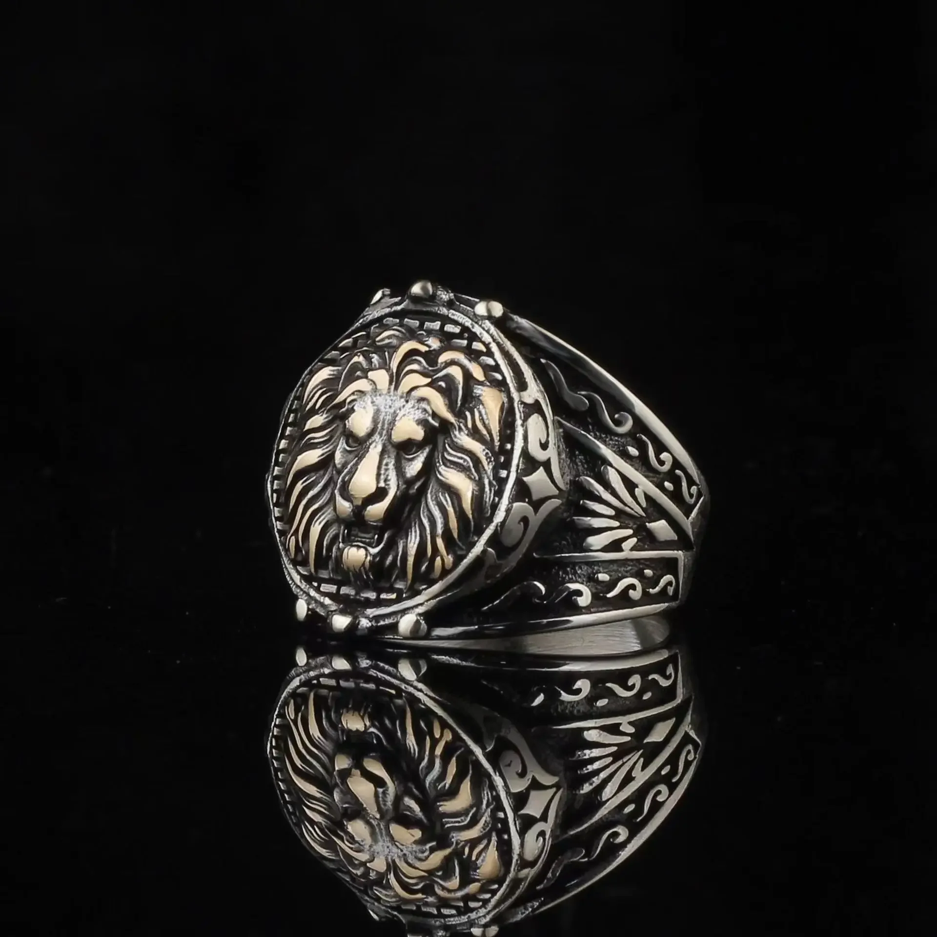 New domineering European and American style lion head fashion ring