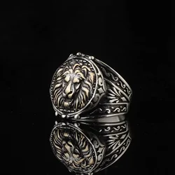 New domineering European and American style lion head fashion ring