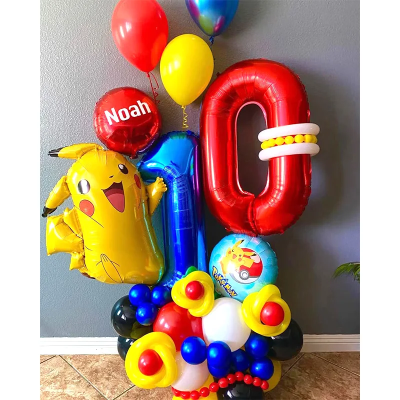 Pikachu-Themen Geburtstagsparty Ballon-Set Elfen-Cartoon-Ballons für Jungen-Party Foto-Requisiten