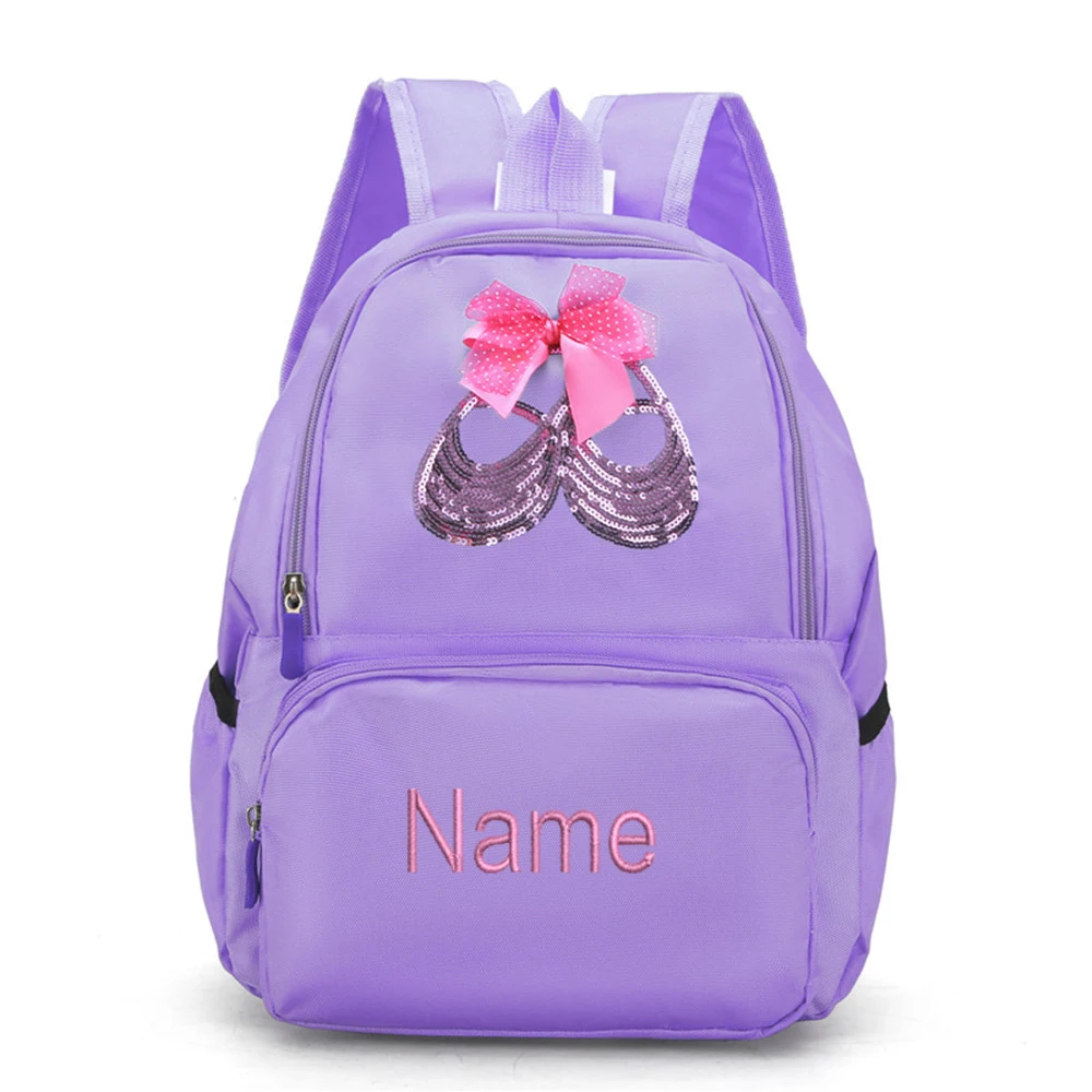 Embroidered Name Girls Ballet Backpack Large Capacity Kids' Shoulder Bag Custom Name Training Class Dancing Shoes Bag