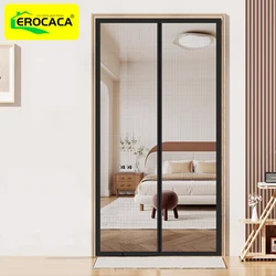 EROCACA Black Magnetic Screen Door Mosquito Net Curtain Fly Insect Automatic Closing Invisible Mesh for Kitchen indoor room