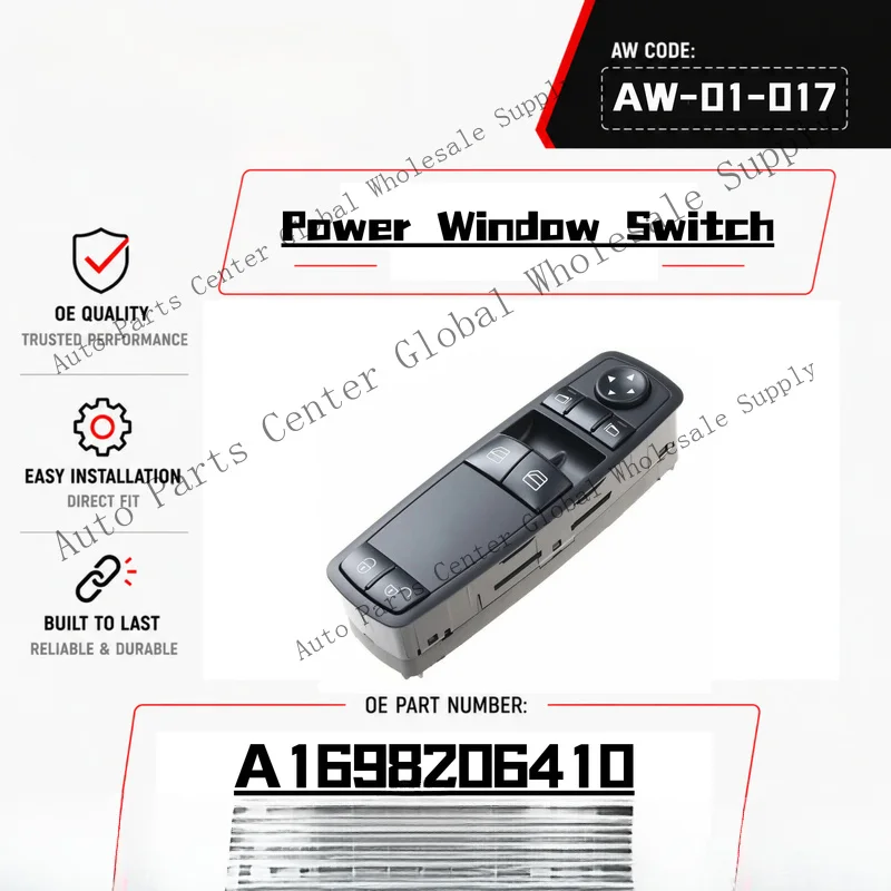 L+ Front LH Window Switch for Mercedes A160 A180 A200 W169 A1698206410 2000-2016