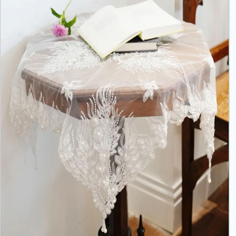 

Handmade Korean Lace Universal Cover Cloth Dustproof Cover for Air Conditioner Cylinder round Table Bede Table Square