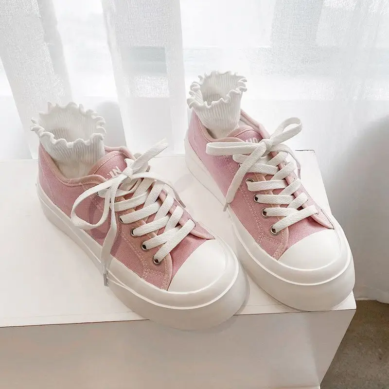 2023 Pink Women Summer Shoes  Solid Fashion Canvas Sneaker Daily Students Basic Sleek Zapatillas Mujer Classic Women Espadrilles