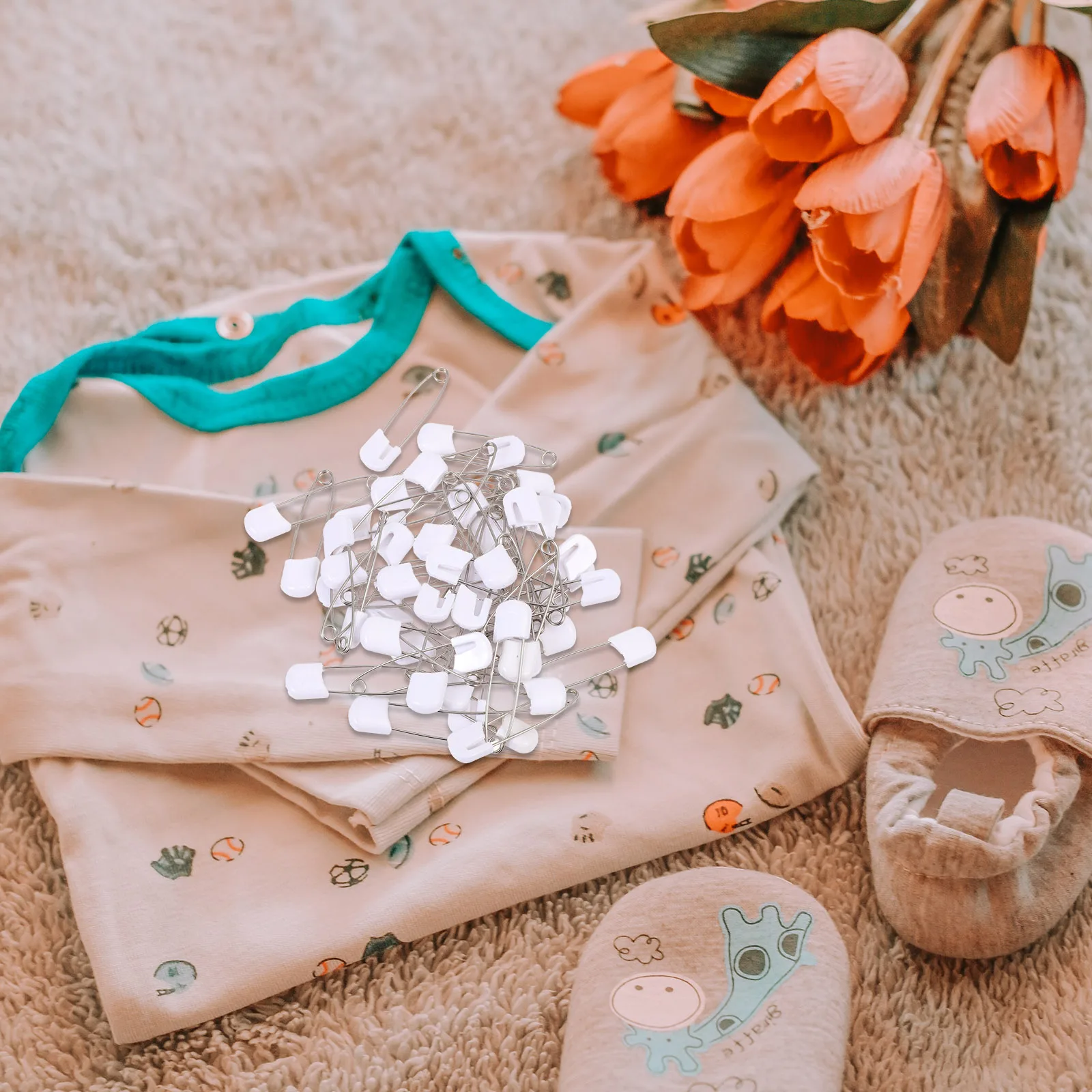 

50pcs Diaper Pin Safety Brooch For Multifunctional Clothing Pin Diaper Fastener Alloy Buckle Craft Accessory