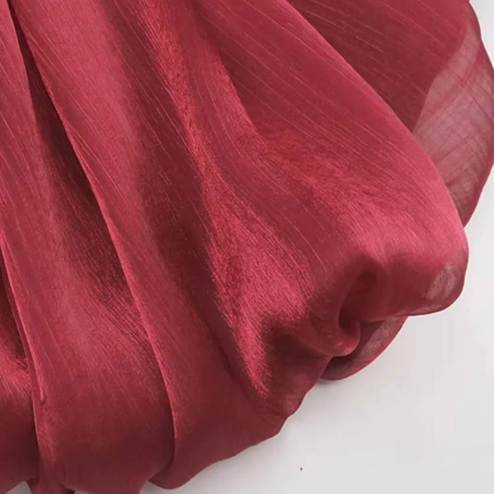 Elegant ระลอกน้ํา Organza ผ้า DIY Bright Hanfu ผ้า 1 M Crepe Gauze Tulle งานแต่งงานตกแต่ง