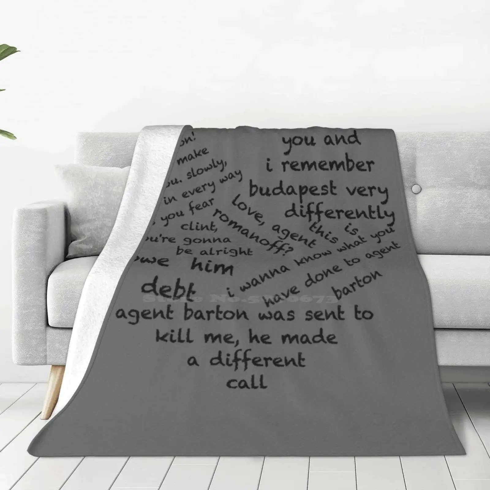 Quotes Of The Heart-Clintasha ( Black ) Shaggy Throw Soft Warm Blanket Sofa/Bed/Travel Love Gifts Geek Fandom Ships Natasha