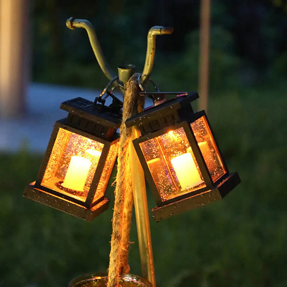 

Hanging solar LED retro palace lamp outdoor courtyard landscape lighting candle lamp decoration