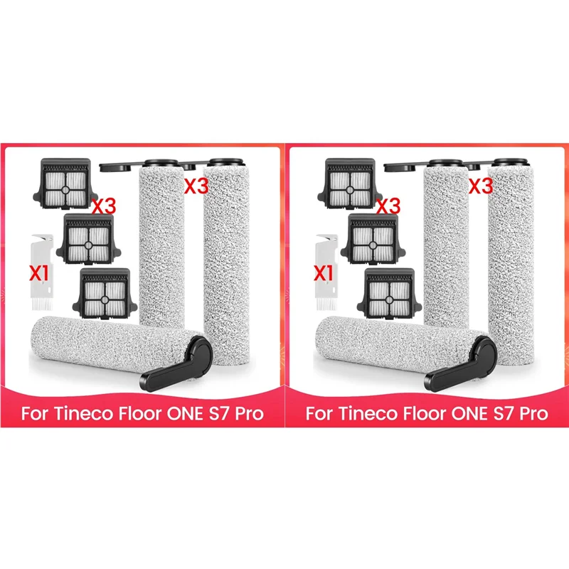 

Сменная роликовая щетка AS94-6X для беспроводного пылесоса Tineco Floor ONE S7 Pro, включая ролики и HEPA-фильтры.