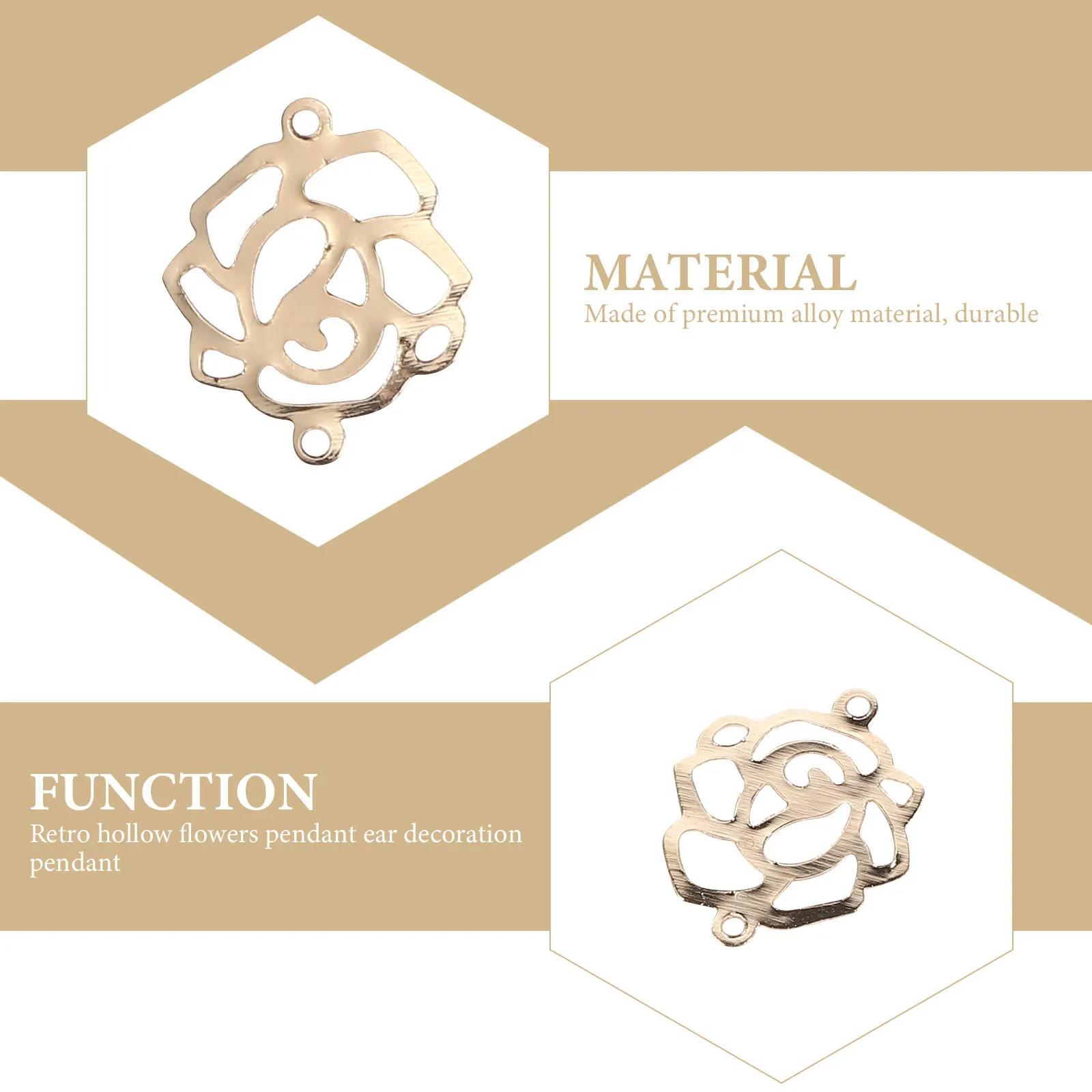 

150Pcs Hollow Flower Alloy Charms Stylish Decorative Pendants for DIY Jewelry Making Crafting Supplies Bulk Charms