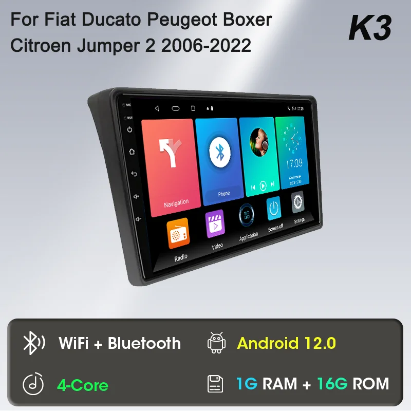 Carplay Voor Fiat Ducato Peugeot Boxer Citroen Jumper 2 2006-2022 Android Auto Radio Multimedia Speler Navi GPS DVD Head Unit