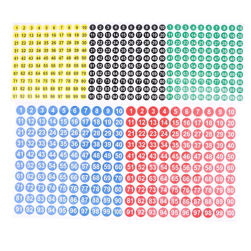 Self Adhesive 1-100 Number Mark Stickers Portable Diy Craft Decor Stickers For Home Office Stationery Arrangement