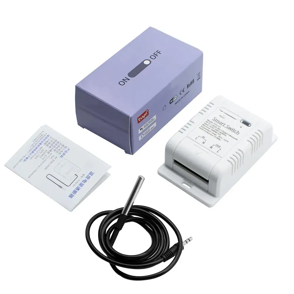 Tuya WiFi Temperature Switch 16A 3000W with Energy Consumption Monitoring Intelligent Thermostat Work with Alexa Home