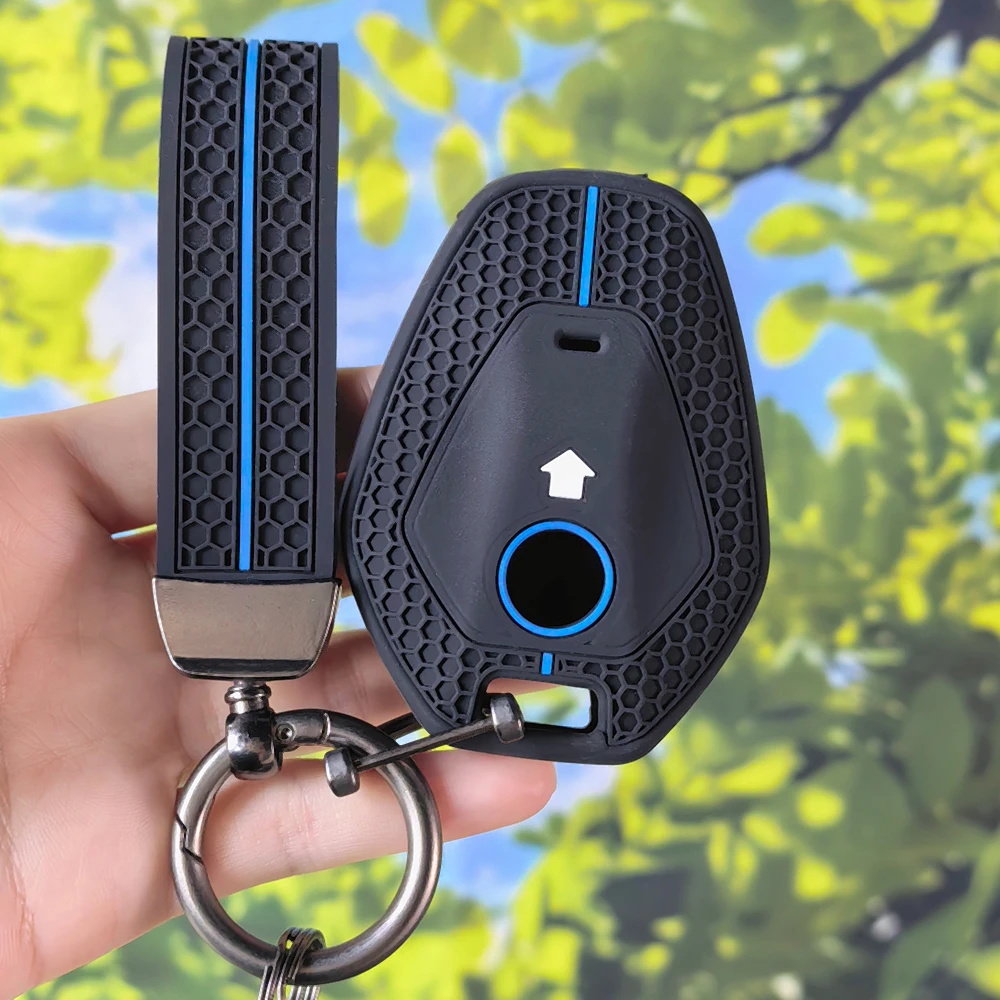 Honeycomb Pattern Key Shell With Keychain For BMW R1300GS R1300 1300GS 2025 R1250GS R1250 ADV Motorbike Fob Case