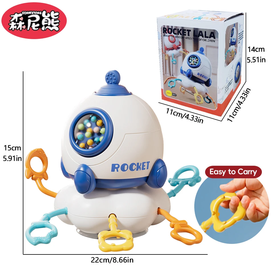 SENNIXIONG multifonction fusée jouet de dentition bébé tirer chaîne sensorielle liquidation Rotation développer Montessori jouets pour enfants cadeau