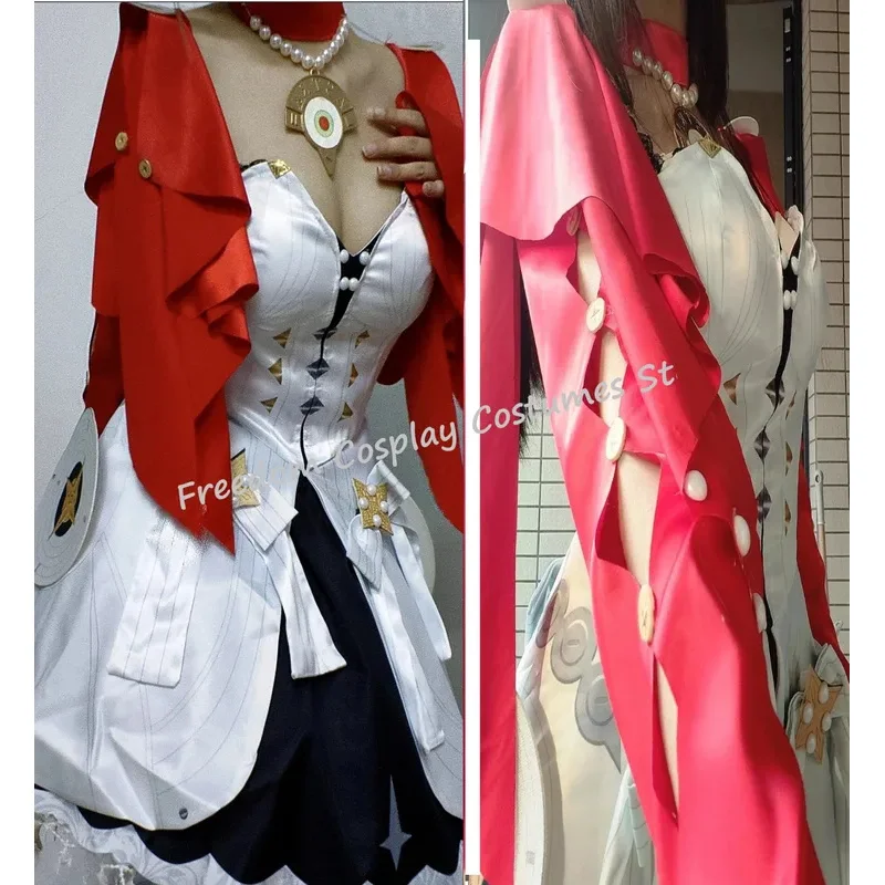 Anime Game Zenless Zone Zero Cosplay Astra Yao Costume Sexy Red Dress Uniform Wigs Earrings For Halloween Christmas Cos Suitx;2'