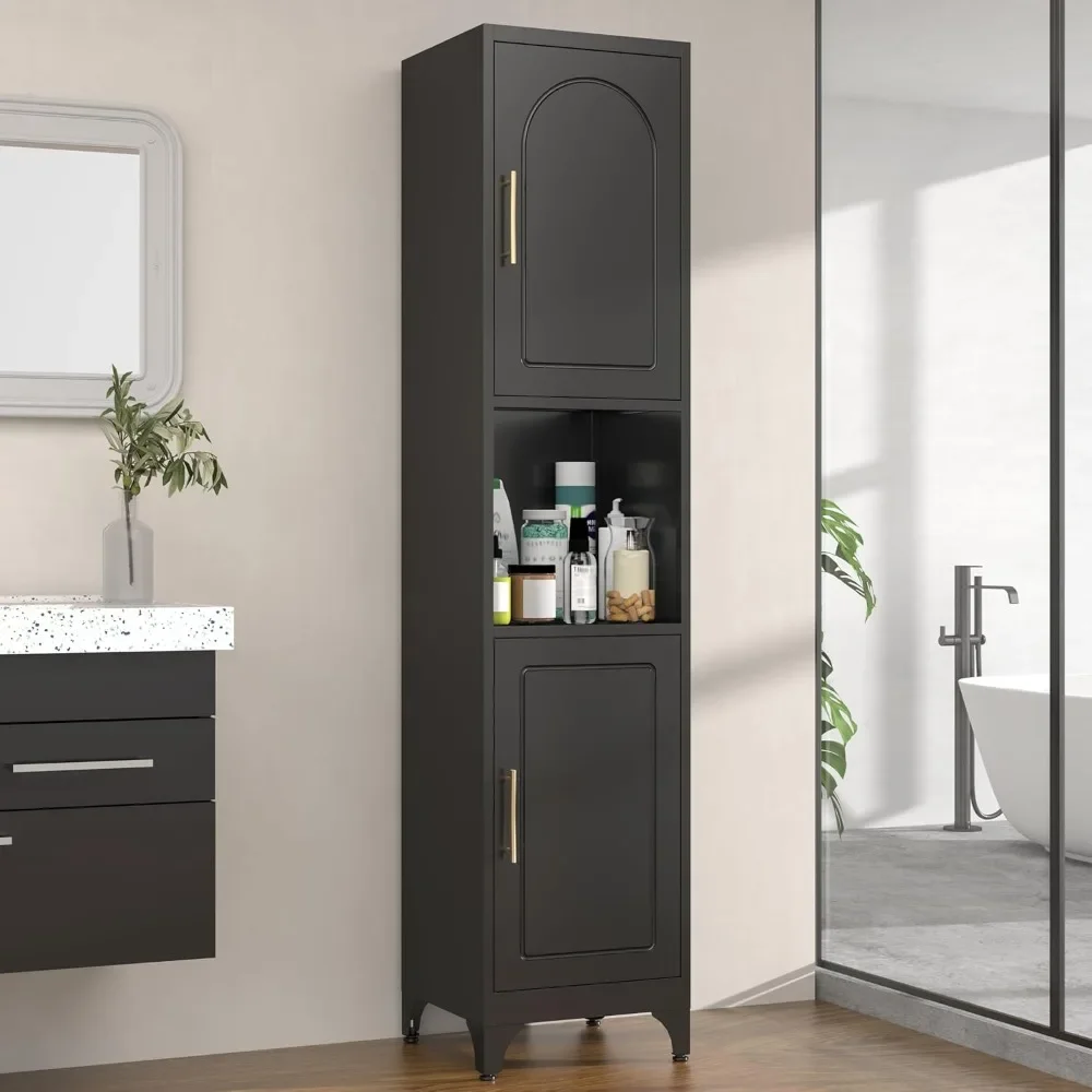 Tall Narrow Bathroom Cabinet with 2 Door and Adjustable Shelves 75