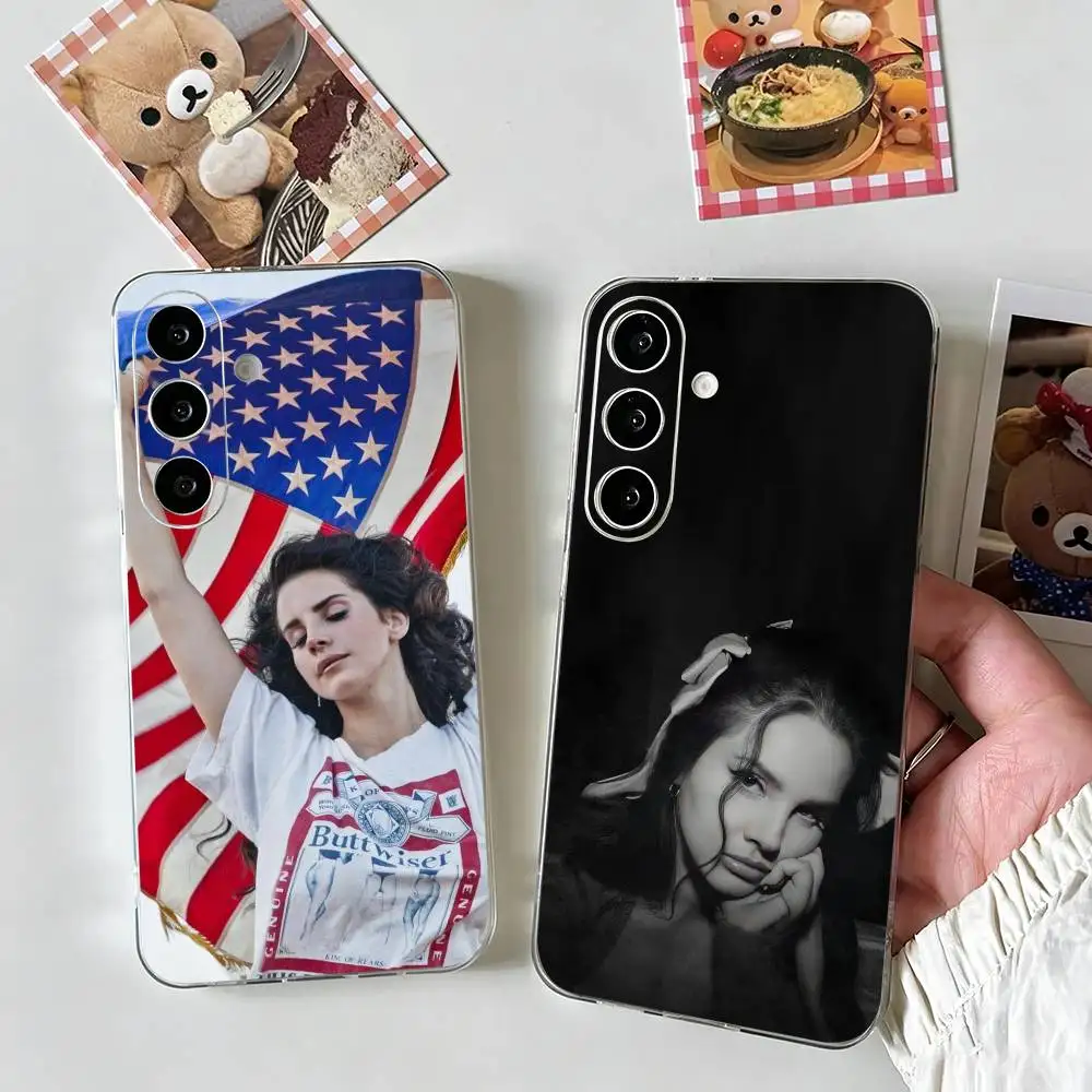 Capa de Telefone Transparente da Cantora Lana Del Rey para Samsung A10, 12, 20, 21S, 30, 31, 40, 50, 51, 52, 70, 71