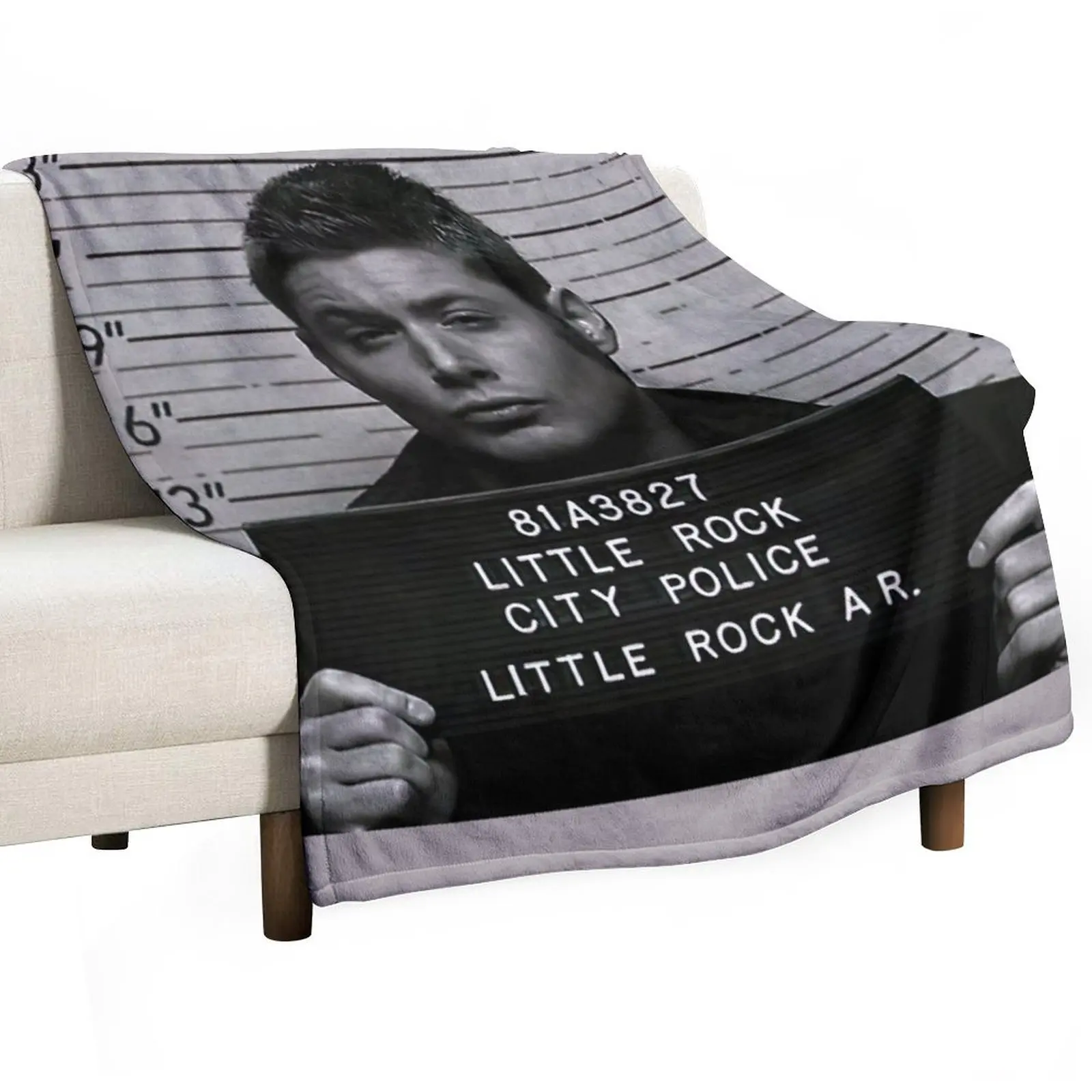 Supernatural - Dean Winchester Mugshot Throw Blanket Sleeping Bag Quilt Luxury Flannels Hair For Sofa Thin Blankets