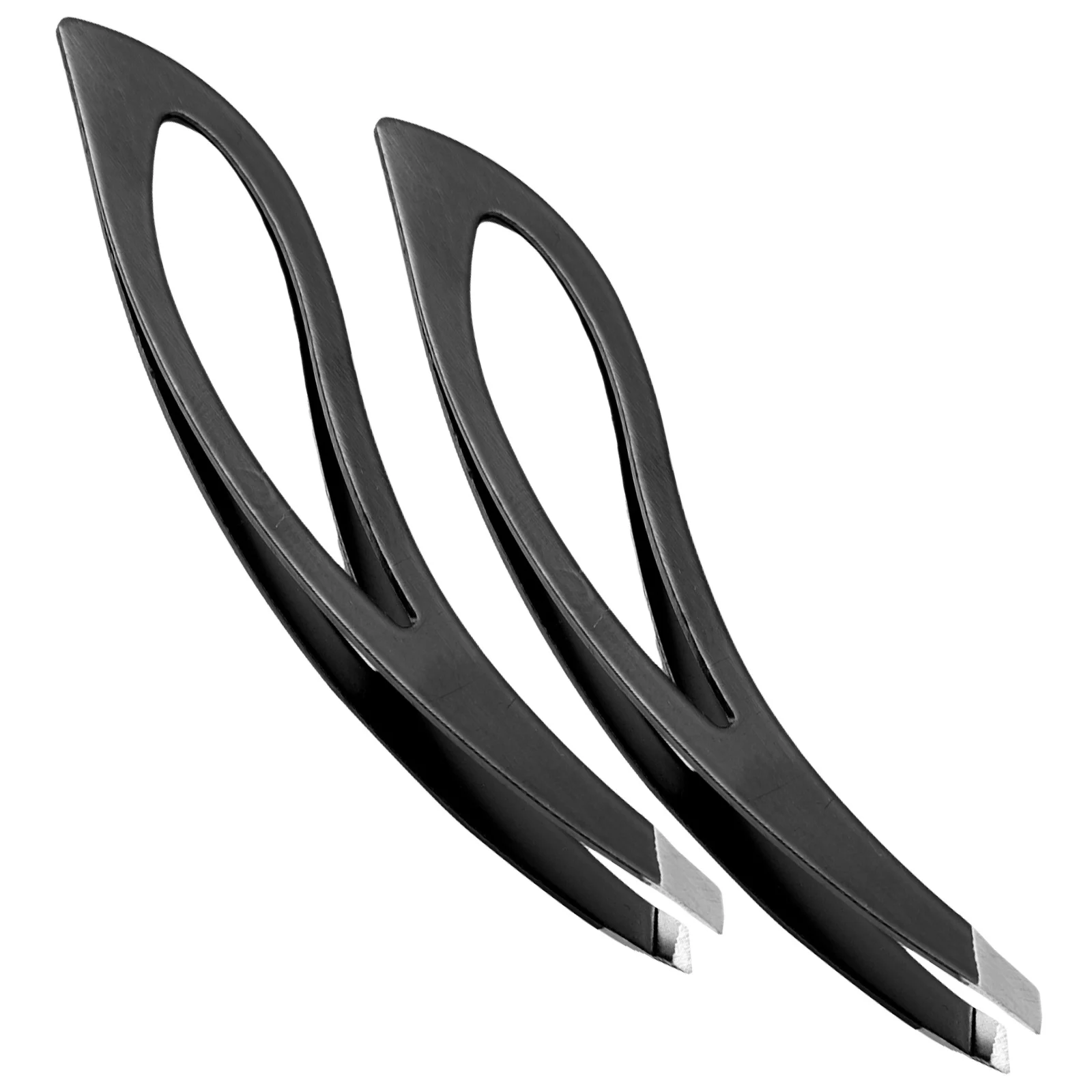 2 個の眉毛ピンセットステンレス鋼の斜め先端精密脱毛ツール顔眉毛トリミング眉毛リムーバー