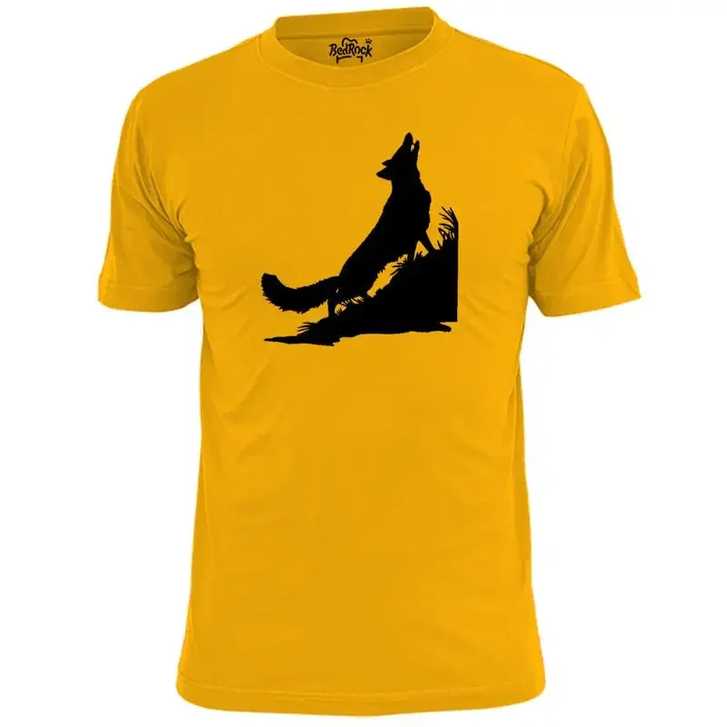 Mens Howling Coyote Silhouette T Shirt Canine Wolf Jackal