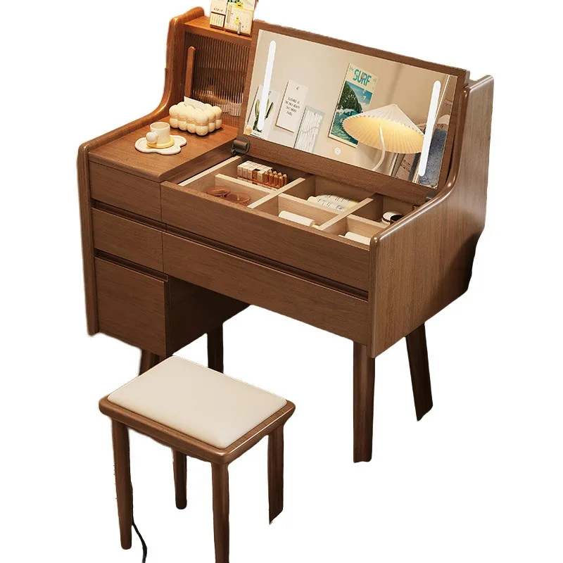 

Solid wood dresser, storage cabinet, integrated modern simple bedroom flip dressing table