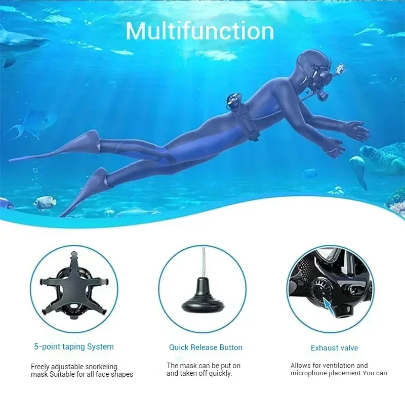 Cheap And Fine Full Face Underwater Work Mask With Waterproof Features Connectable Scuba Tank Pool Maintenance Deep Diving Sport