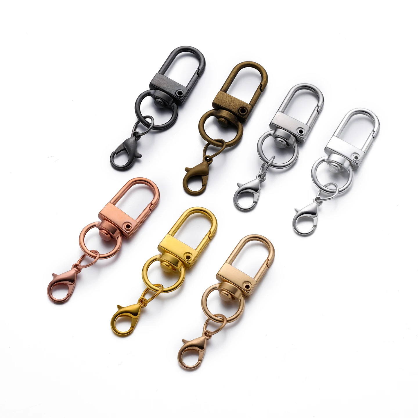 10pcs Alloy Keychains With Lobster Clasp Hooks Buckle Key Chain Rotating Carabiner for DIY Phone Chain Bags Pendants Accessories image 3
